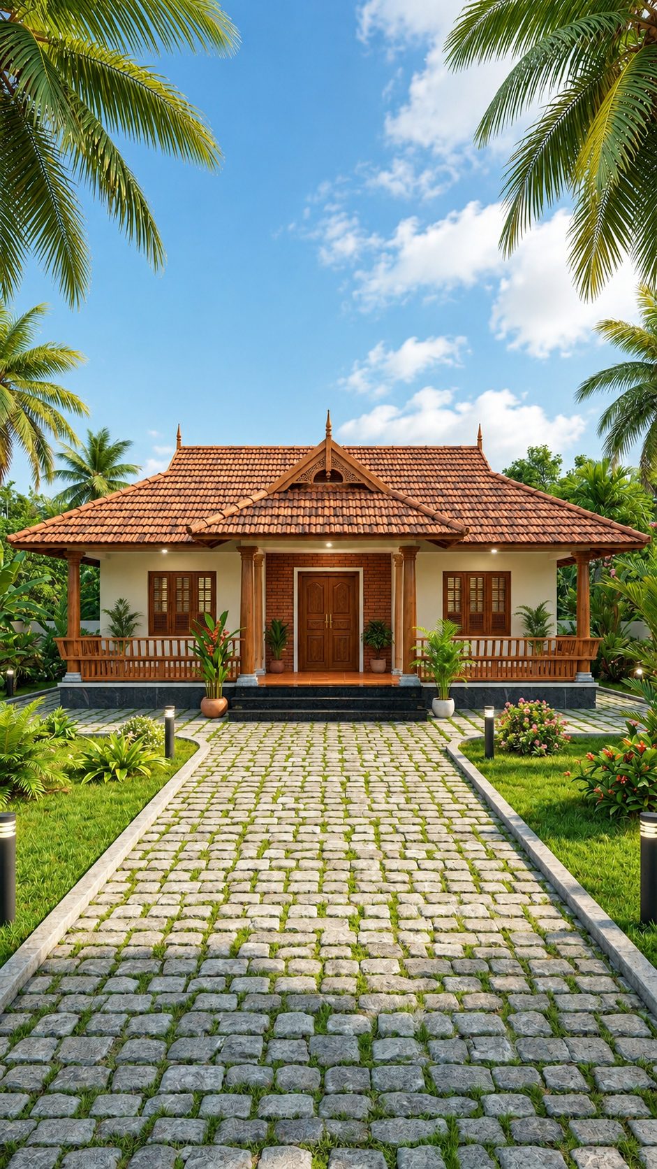 Traditional Kerala-style home elevation by PlanWise Infra Consultants